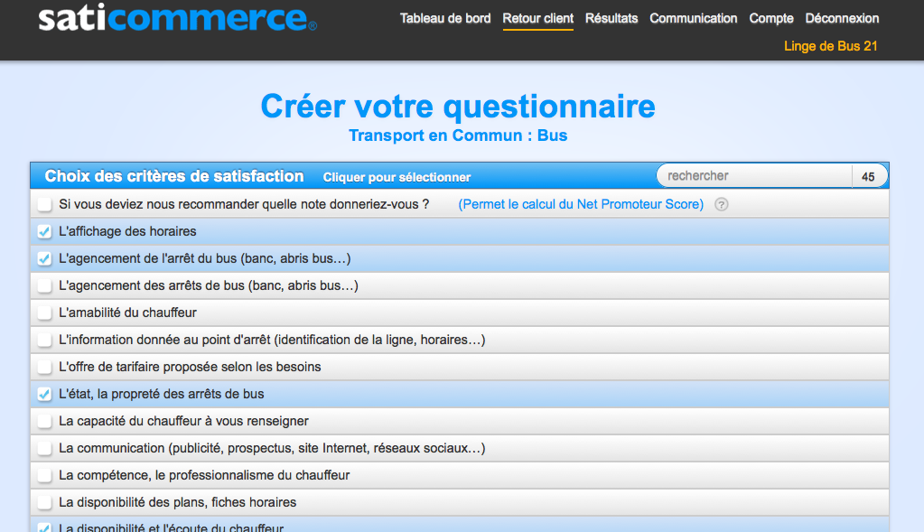 exemple questionnaire satisfaction magasin